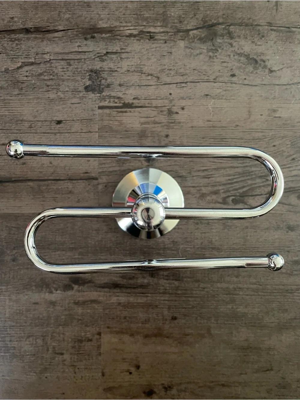 Chrome Double Arm‎ Towel Stand - Polished Silver